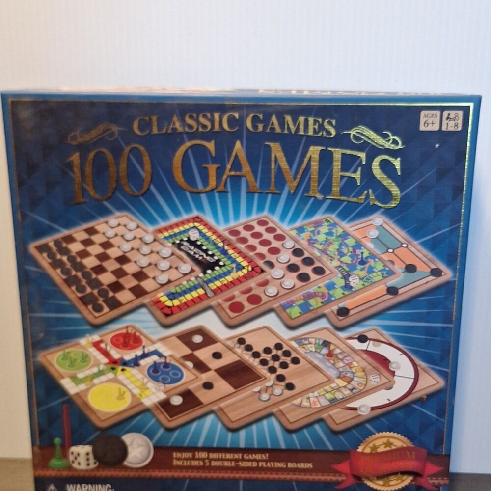 Classic Games 100 Games Board Game Set Strategy Includes Chess Checkers Ludo